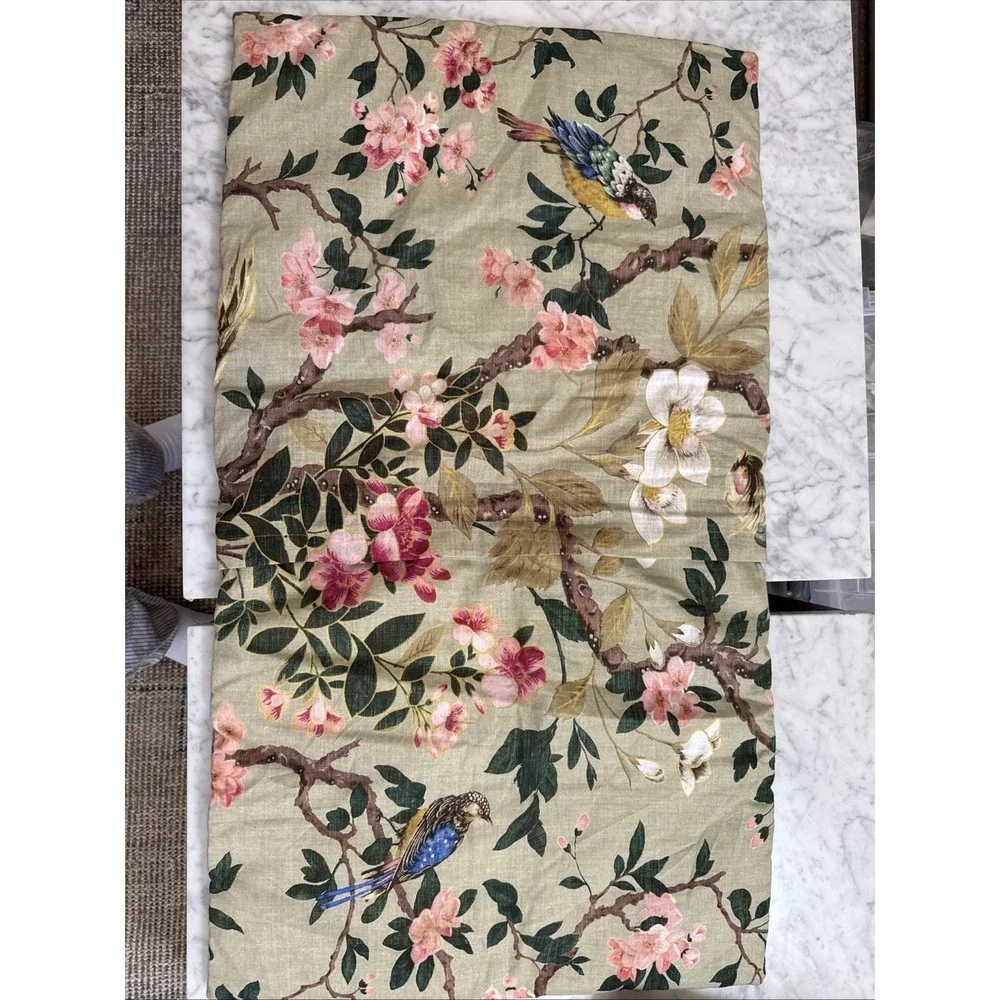 Pottery Barn Nola Songbird KING Sham (1) - Green Multi Birds Butterflies NEW